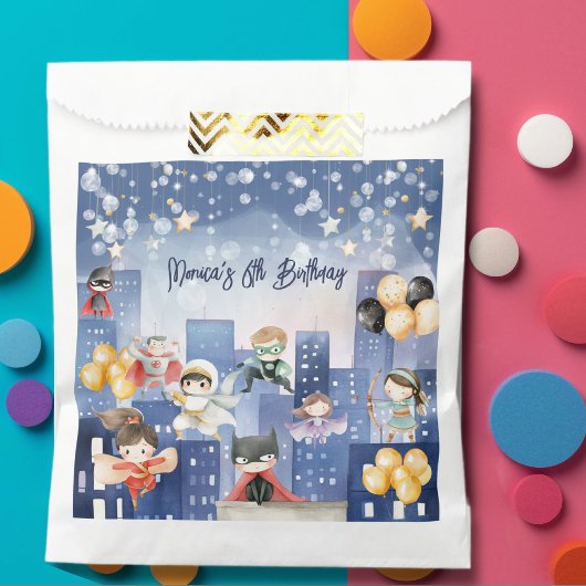 Rufen Sie alle Superhelden Kindergeburtstag Geschenktütchen