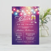 Rufen Sie das Party Champagner String Lights zur B Einladung (Stehend Vorderseite)