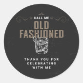 Rufen Sie den altmodischen Whiskey-Cocktail zum Ge Runder Aufkleber (Vorderseite)