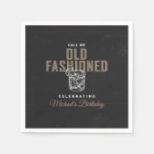 Rufen Sie den altmodischen Whiskey-Cocktail zum Ge Serviette (Vorderseite)