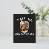 Rufen Sie den altmodischen Whiskey Drink Cocktail Dankeskarte (Stehend Vorderseite)