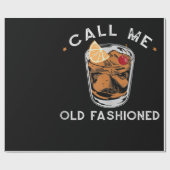 Rufen Sie den altmodischen Whiskey Drink Cocktail Geschenkpapier (Flach)