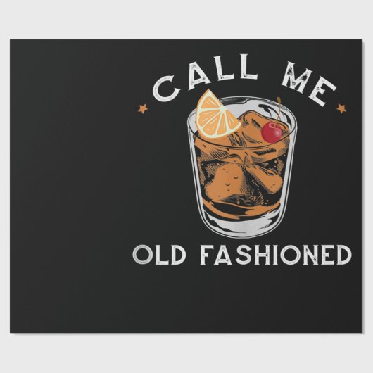 Rufen Sie den altmodischen Whiskey Drink Cocktail Geschenkpapier (Flach)