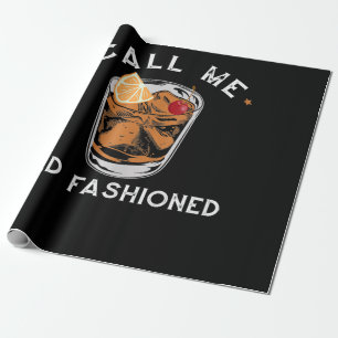 Rufen Sie den altmodischen Whiskey Drink Cocktail Geschenkpapier