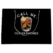 Rufen Sie den altmodischen Whiskey Drink Cocktail Große Geschenktüte (Vorderseite)