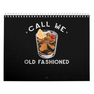 Rufen Sie den altmodischen Whiskey Drink Cocktail Kalender