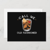 Rufen Sie den altmodischen Whiskey Drink Cocktail  Postkarte (Vorne/Hinten)