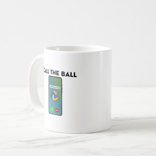 Rufen Sie den Ball Funny Volleyball Player an Kaffeetasse (Vorderseite Links)