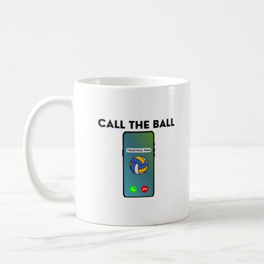 Rufen Sie den Ball Funny Volleyball Player an Kaffeetasse (Links)