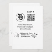 Rufen Sie den Text für die Kundenbetreuung auf, we Einladung (Vorne/Hinten)