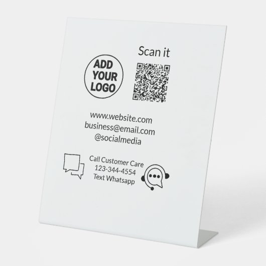 Rufen Sie den Text für die Kundenbetreuung auf, we Sockelschild (Vorderseite)