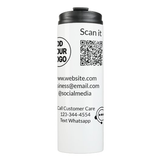 Rufen Sie den Text für die Kundenbetreuung auf, we Thermosbecher (Vorderseite)