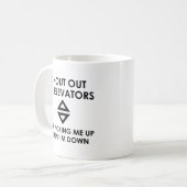 Rufen Sie die Aufzüge an Kaffeetasse (Vorderseite Links)
