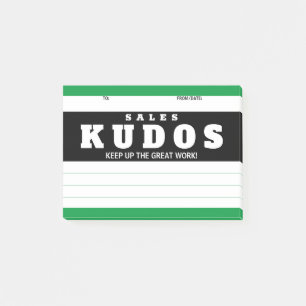 Rufen Sie die Auszeichnung "kudos Sales Great Work Post-it Klebezettel