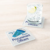 Rufen Sie die Beschaffungsstellen ab Glasuntersetzer (Schrägansicht)