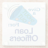 Rufen Sie die Kreditvermittler aus Glasuntersetzer (Rückseite)