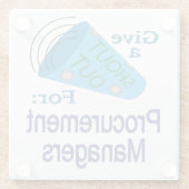 Rufen Sie die Verwalter des Beschaffungswesens aus Glasuntersetzer (Rückseite)