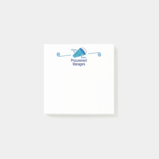 Rufen Sie die Verwalter des Beschaffungswesens aus Post-it Klebezettel (Vorderseite)