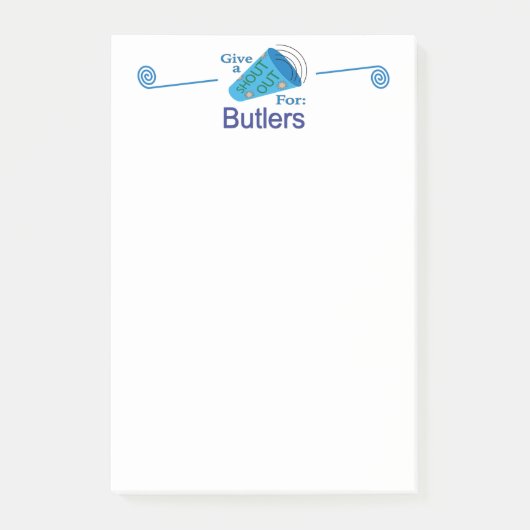 Rufen Sie für Butler aus Post-it Klebezettel (Vorderseite)