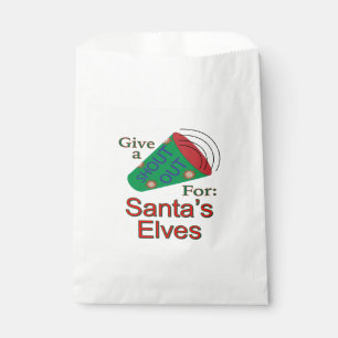 Rufen Sie für die Elfen des Weihnachtsmanns aus Geschenktütchen