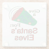 Rufen Sie für die Elfen des Weihnachtsmanns aus Glasuntersetzer (Rückseite)