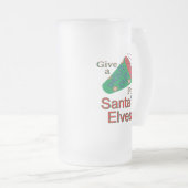 Rufen Sie für die Elfen des Weihnachtsmanns aus Mattglas Bierglas (VorderseiteRechts)