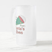 Rufen Sie für die Elfen des Weihnachtsmanns aus Mattglas Bierglas (Vorderseite Links)