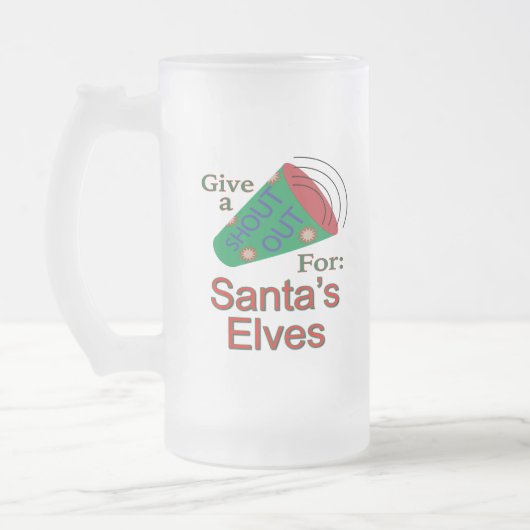 Rufen Sie für die Elfen des Weihnachtsmanns aus Mattglas Bierglas (Links)