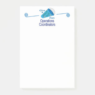 Rufen Sie für die Koordinatoren der Operationen au Post-it Klebezettel