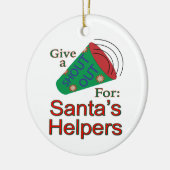 Rufen Sie für Helfer des Weihnachtsmanns aus Keramik Ornament (Links)