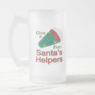 Rufen Sie für Helfer des Weihnachtsmanns aus Mattglas Bierglas