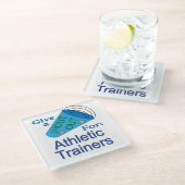 Rufen Sie für Sporttrainer aus Glasuntersetzer (Schrägansicht)