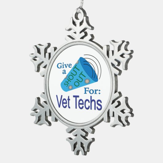 Rufen Sie für Tierärzte aus Schneeflocken Zinn-Ornament (Rechts)