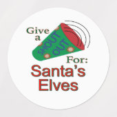 Rufen Sie für Weihnachten, Elfen und Rentier aus Etiketten (Design 1)