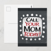 Rufen Sie Ihre Mama heute Postkarte an (Vorne/Hinten)