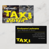 Rufen Sie Ihren beruflichen Taxifahrer an Visitenkarte (Vorne/Hinten)