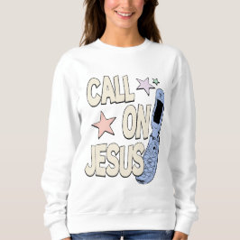 Rufen Sie Jesus auf - Retro-Glaubensdesign Sweatshirt