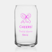 Rufen Sie lila rosa Bug Brautparty hinzufügen Name Dosenglas (Vorderseite)