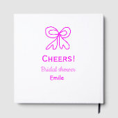 Rufen Sie lila rosa Bug Brautparty hinzufügen Name Gästebuch (Rückseite)