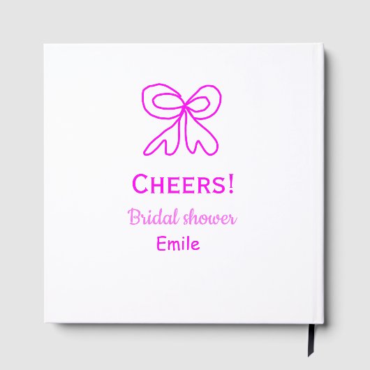 Rufen Sie lila rosa Bug Brautparty hinzufügen Name Gästebuch (Rückseite)