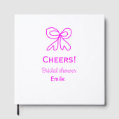 Rufen Sie lila rosa Bug Brautparty hinzufügen Name Gästebuch (Vorderseite)