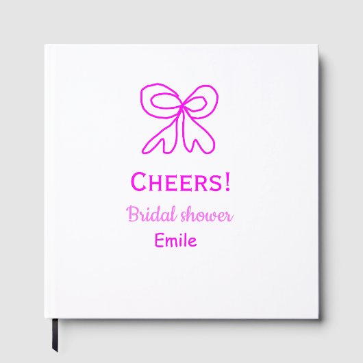 Rufen Sie lila rosa Bug Brautparty hinzufügen Name Gästebuch (Vorderseite)