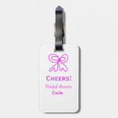 Rufen Sie lila rosa Bug Brautparty hinzufügen Name Gepäckanhänger (Rückseite vertikal)