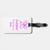 Rufen Sie lila rosa Bug Brautparty hinzufügen Name Gepäckanhänger (Rückseite horizontal)