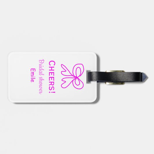 Rufen Sie lila rosa Bug Brautparty hinzufügen Name Gepäckanhänger (Rückseite horizontal)
