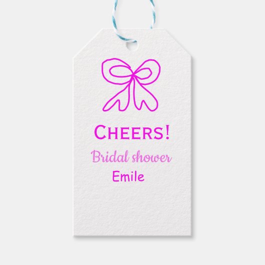 Rufen Sie lila rosa Bug Brautparty hinzufügen Name Geschenkanhänger (Vorderseite)