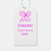 Rufen Sie lila rosa Bug Brautparty hinzufügen Name Geschenkanhänger (Rückseite)