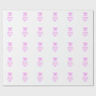 Rufen Sie lila rosa Bug Brautparty hinzufügen Name Geschenkpapier