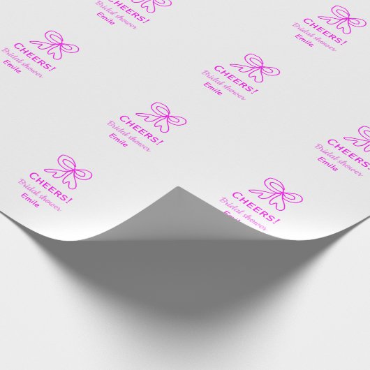 Rufen Sie lila rosa Bug Brautparty hinzufügen Name Geschenkpapier (Ecke)