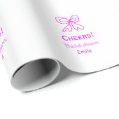 Rufen Sie lila rosa Bug Brautparty hinzufügen Name Geschenkpapier (Rolleneckpunkt)